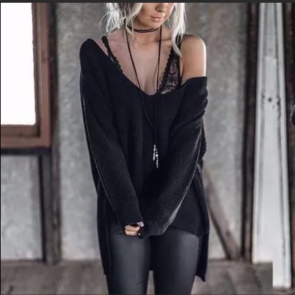 LOOSE KNIT OFF THE SHOULDER SWEATER - Picture 5 of 5